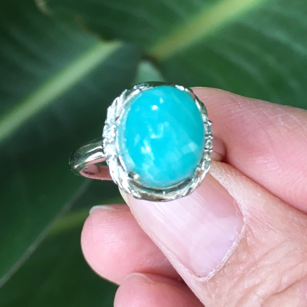 Gem Amazonite Sterling Silver Ring - image 8